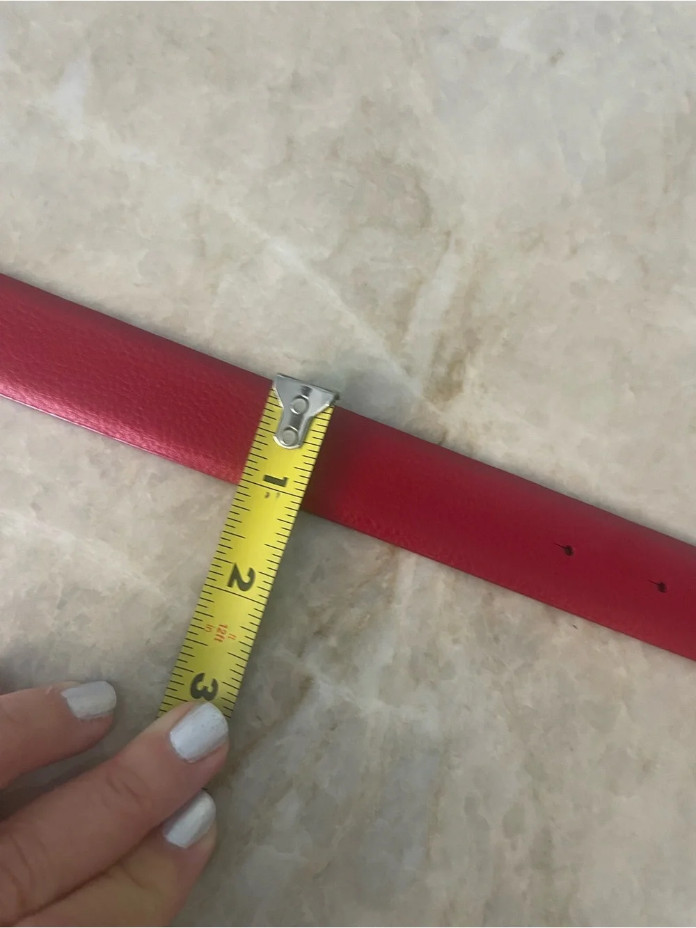 Ralph Lauren Red Leather Key & Card Holder with Gold RLL Charm